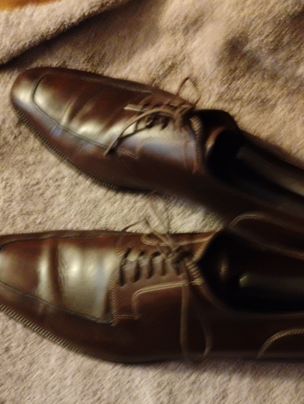 Men Oxford By Santoni, Made In italy. Genuine Leather Upper And Leather Sole In